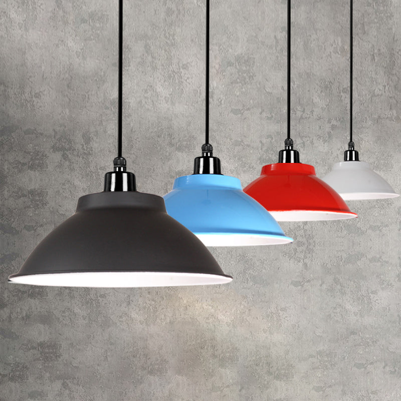Aluminum Bell Suspension Pendant Light Industrial 1 Head Dining Room Drop Lighting