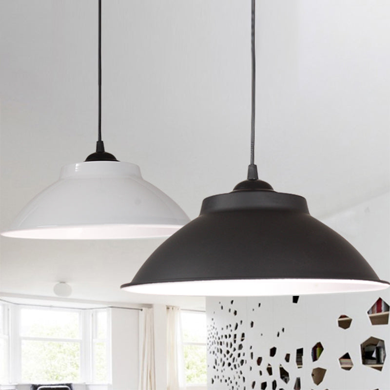 Aluminum Bell Suspension Pendant Light Industrial 1 Head Dining Room Drop Lighting