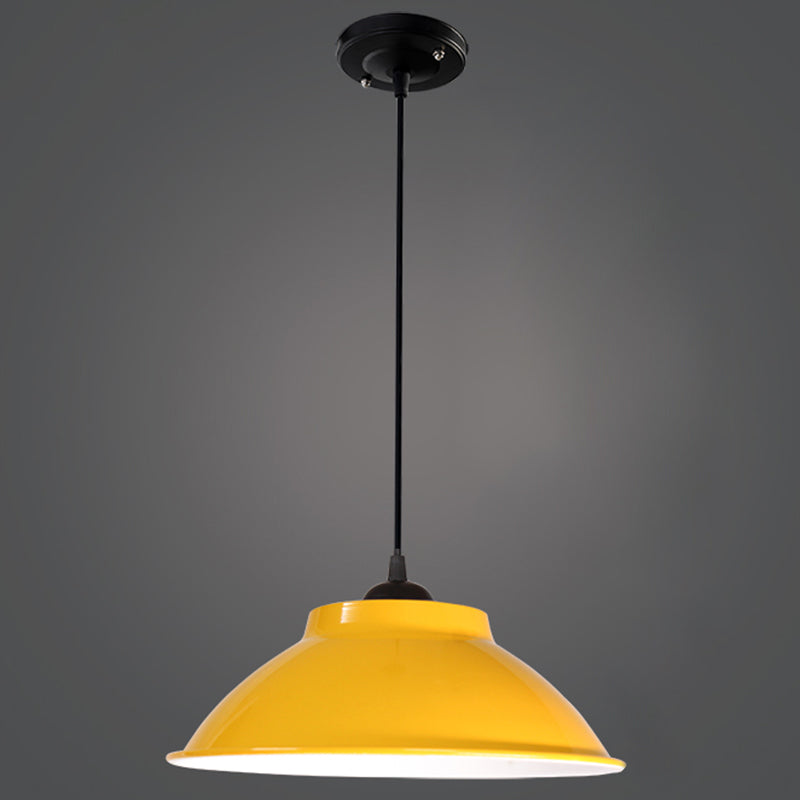 Aluminum Bell Suspension Pendant Light Industrial 1 Head Dining Room Drop Lighting