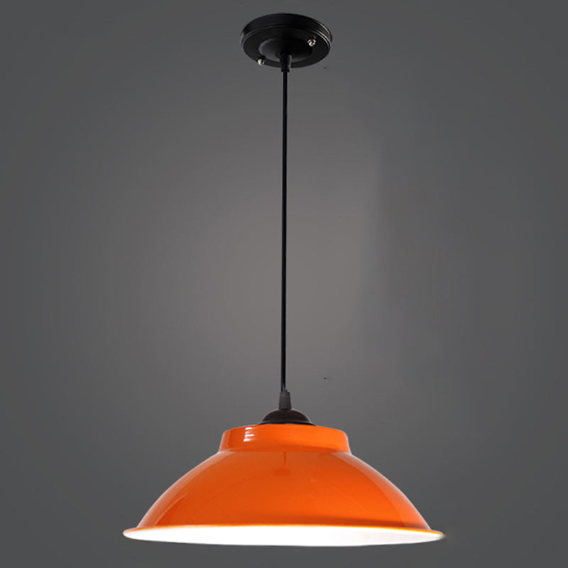 Aluminum Bell Suspension Pendant Light Industrial 1 Head Dining Room Drop Lighting