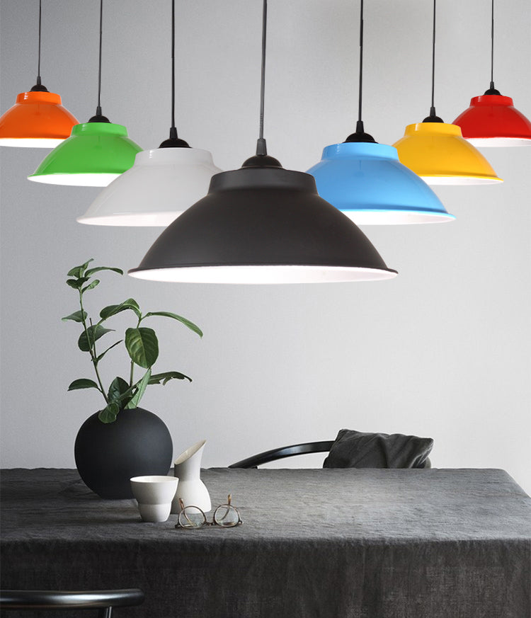 Aluminum Bell Suspension Pendant Light Industrial 1 Head Dining Room Drop Lighting