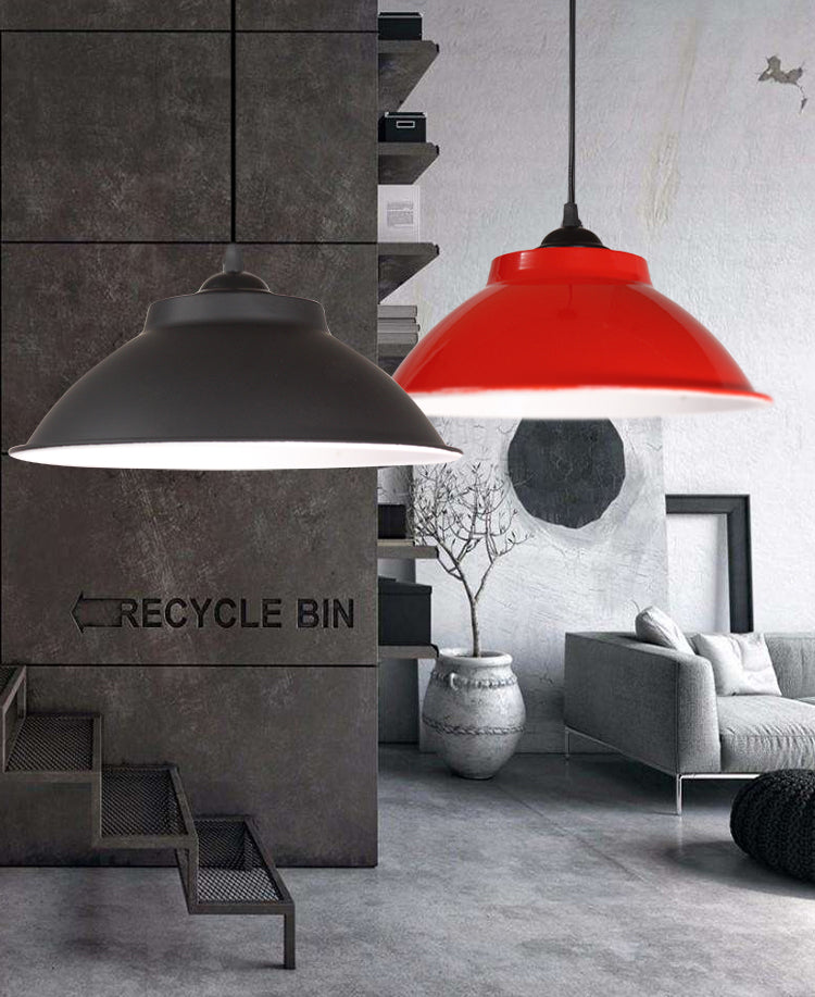 Aluminum Bell Suspension Pendant Light Industrial 1 Head Dining Room Drop Lighting