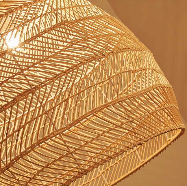 Modern Hand-Woven Suspension Pendant Light Rattan 1 Light Pendant