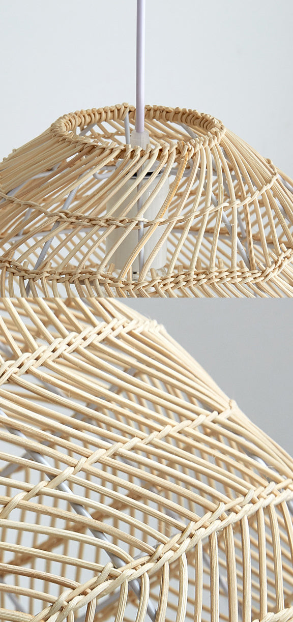 Modern Hand-Woven Suspension Pendant Light Rattan 1 Light Pendant