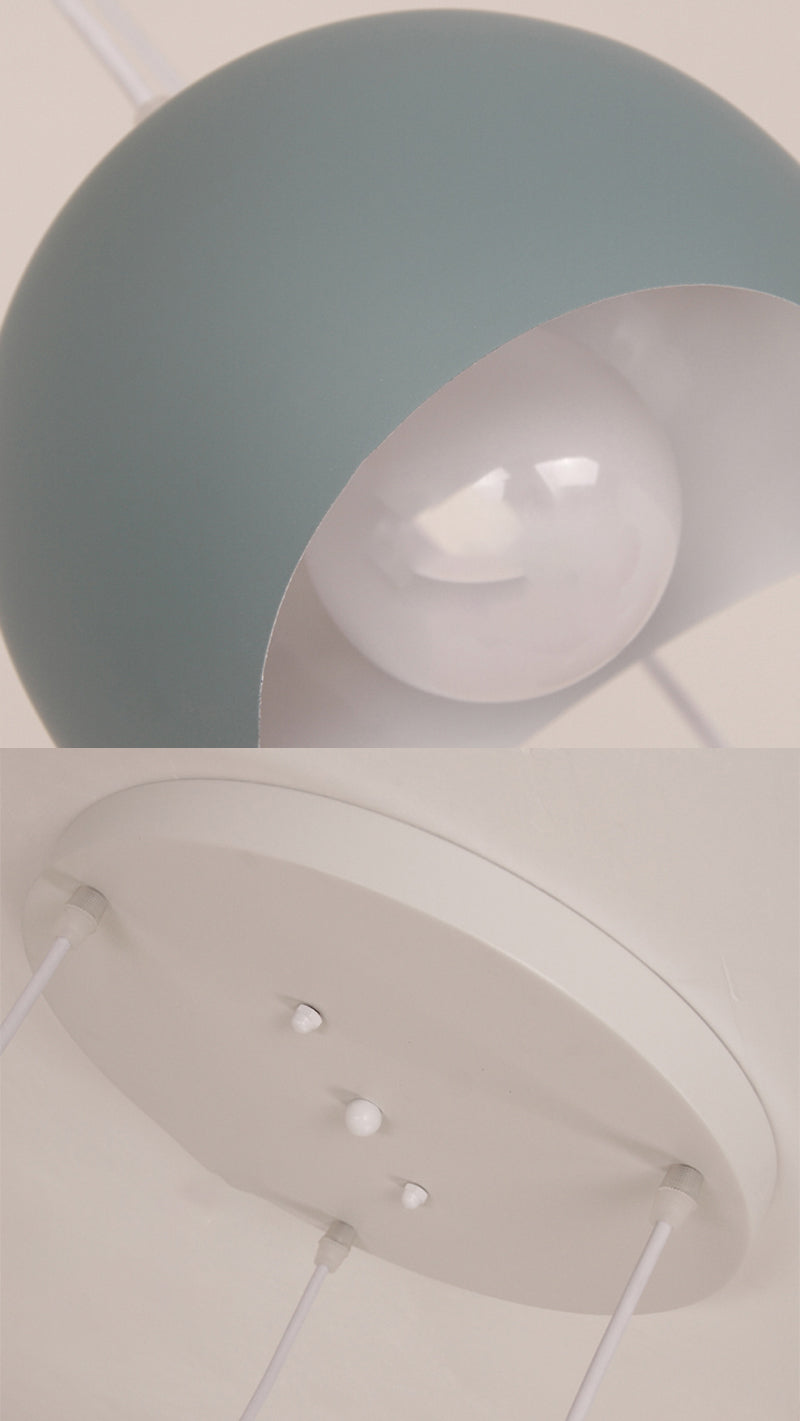 Lámpara colgada con cúpula de aluminio Macaron de 1 luce con diseño de borde de olas