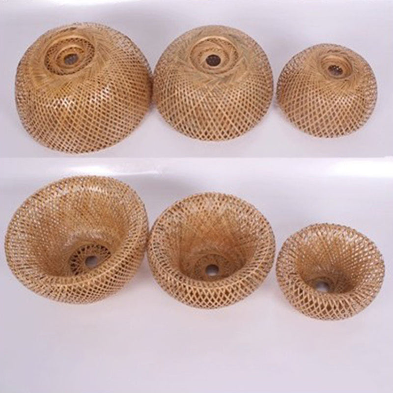 Asian Hand-Woven Suspension Pendant Light Rattan 1 Light Pendant