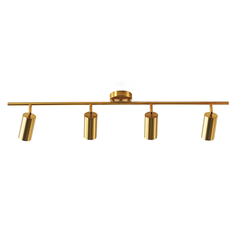 Nordic Modern LED Track Lighting in Golden Surface Mounted Spotlight for Home Living Room Background Wall and Commercial Clothing Store