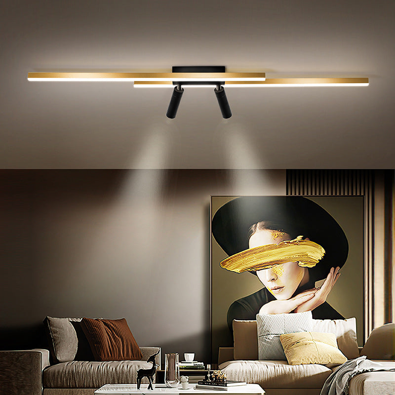 Montaggio a semi-incasso a LED in alluminio dorato in stile moderno e creativo Apparecchio da soffitto a 2 luci per luoghi commerciali