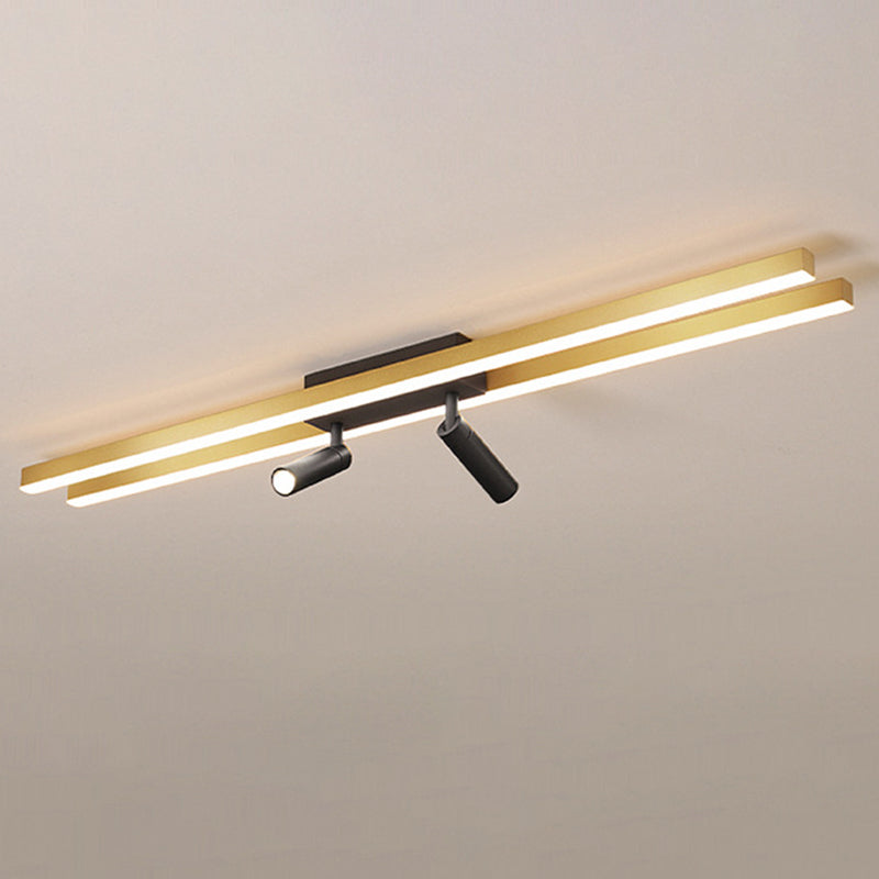Montaggio a semi-incasso a LED in alluminio dorato in stile moderno e creativo Apparecchio da soffitto a 2 luci per luoghi commerciali