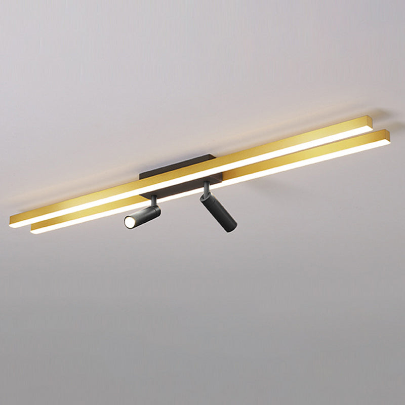 Montaggio a semi-incasso a LED in alluminio dorato in stile moderno e creativo Apparecchio da soffitto a 2 luci per luoghi commerciali