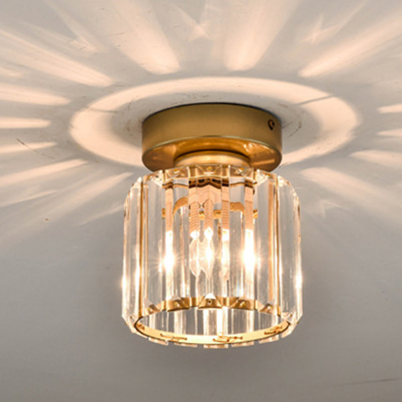 5 Zoll breite Mini-Kristall-Deckenleuchte im modernen Stil, schlichte Unterputzleuchte für den Eingangsbereich