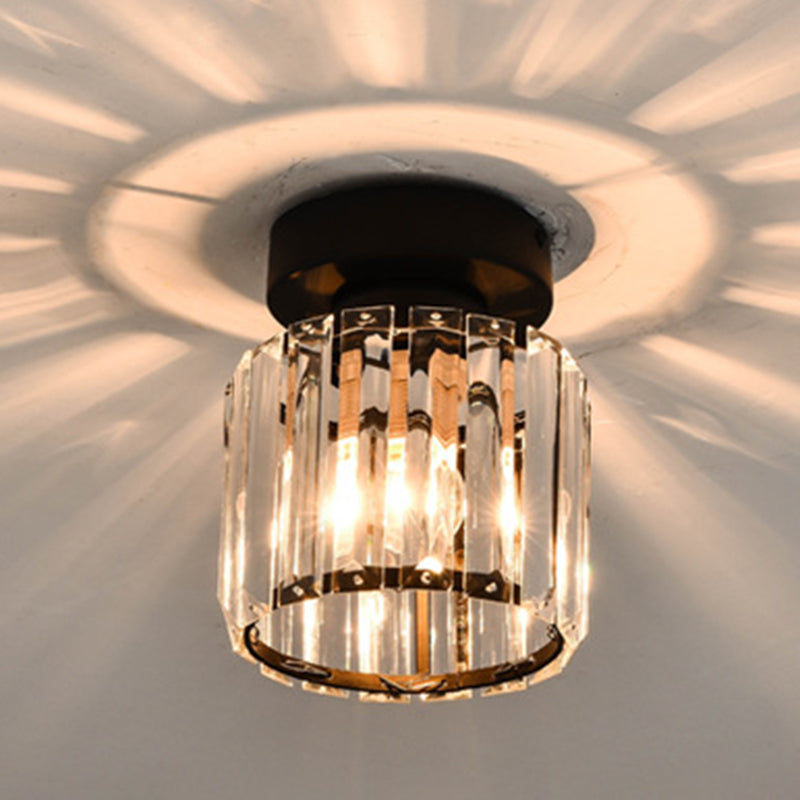 5 Zoll breite Mini-Kristall-Deckenleuchte im modernen Stil, schlichte Unterputzleuchte für den Eingangsbereich