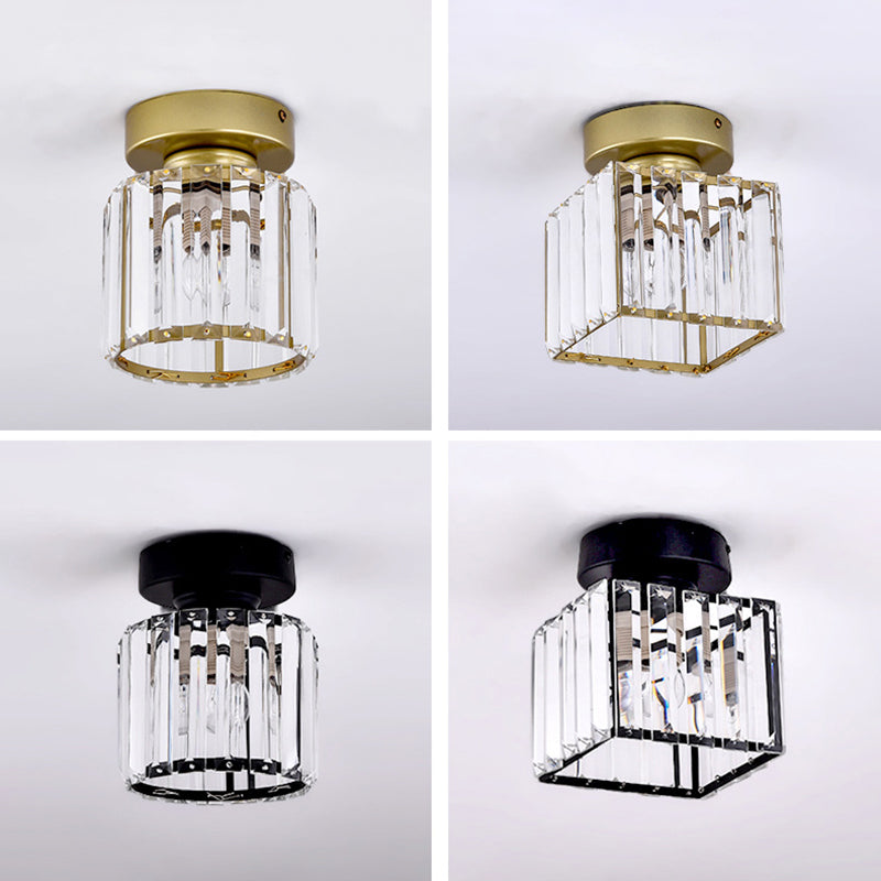 5 Zoll breite Mini-Kristall-Deckenleuchte im modernen Stil, schlichte Unterputzleuchte für den Eingangsbereich