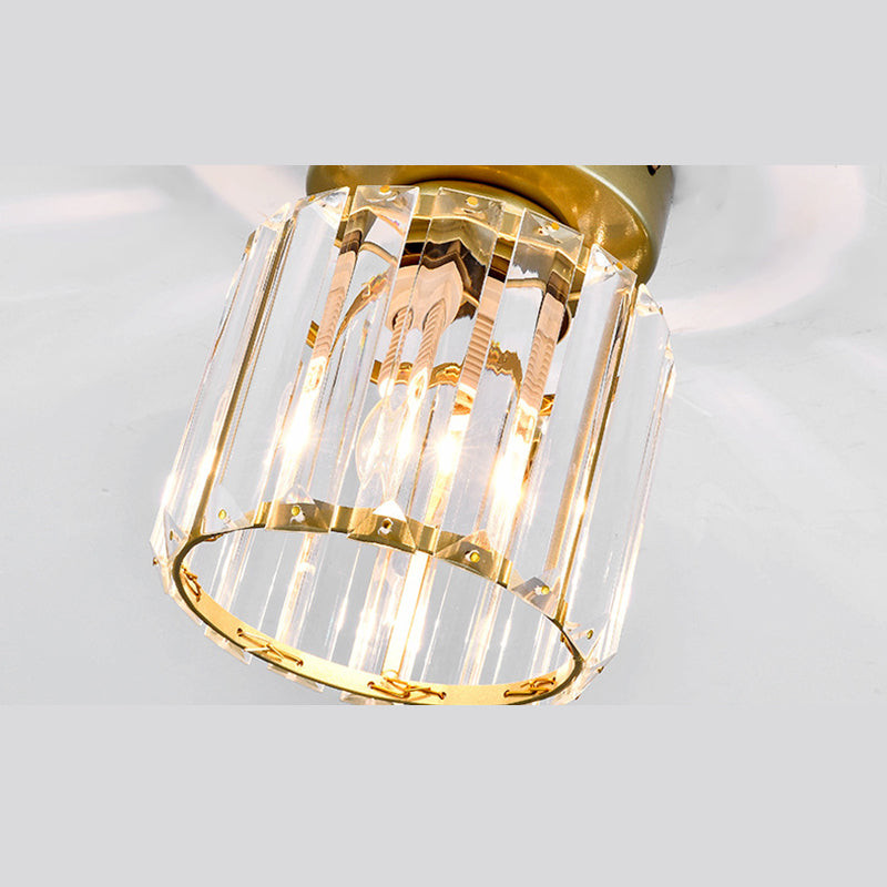 5 Zoll breite Mini-Kristall-Deckenleuchte im modernen Stil, schlichte Unterputzleuchte für den Eingangsbereich