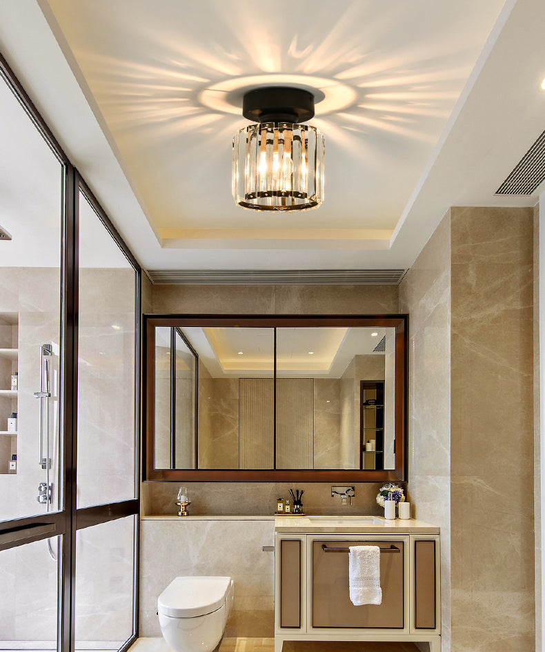 5 Zoll breite Mini-Kristall-Deckenleuchte im modernen Stil, schlichte Unterputzleuchte für den Eingangsbereich