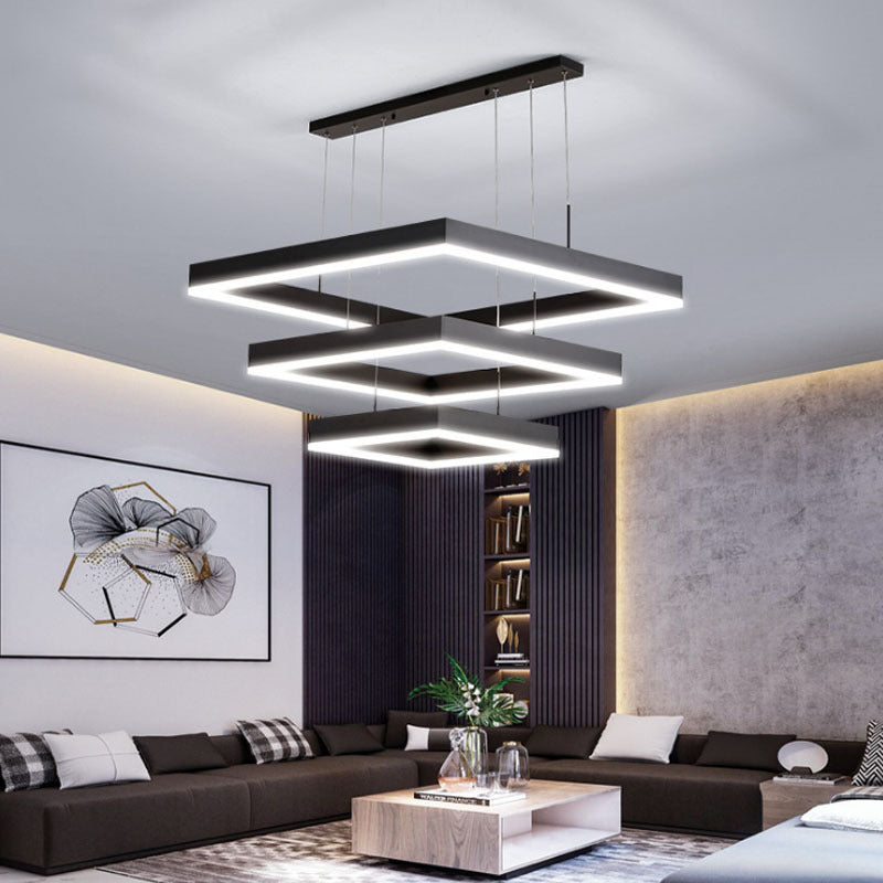 Simplicità Apparecchio di illuminazione a sospensione quadrata ACRILICA APPEGGIAMENTO APPEGGIAMENTO PER IL RISTORANTE