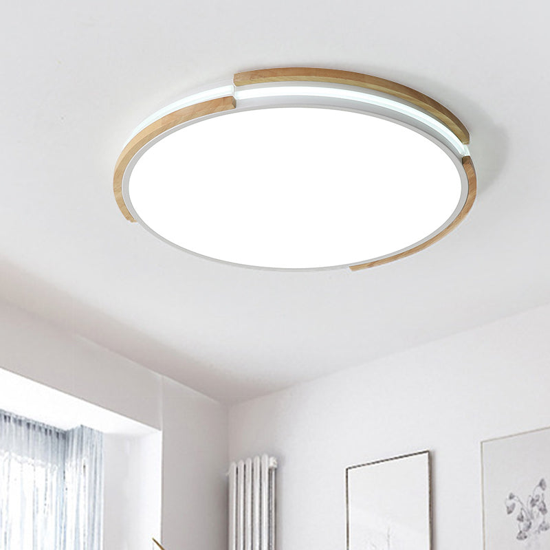 Macaron Thin Round Flush Mount Light Metallic 12.5"/16.5"/20.5" Dia LED Grey/White/Green Ceiling Lamp in Warm/White/Natural Light