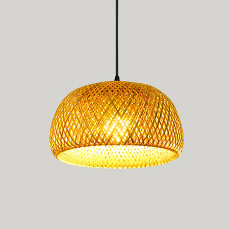 Chinese Pendant Lighting Fixtures Bamboo Hanging Light with Hanging Cord for Restaurant