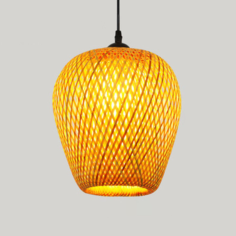 Chinese Pendant Lighting Fixtures Bamboo Hanging Light with Hanging Cord for Restaurant