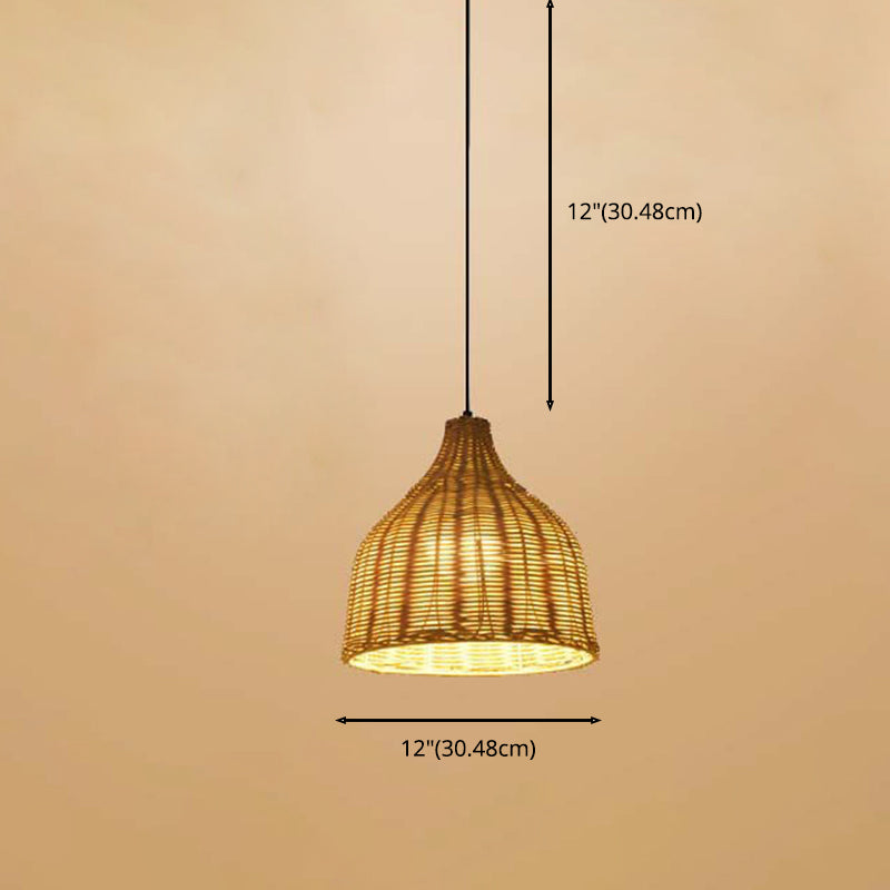 Chinese Pendant Lighting Fixtures Bamboo Hanging Light with Hanging Cord for Restaurant