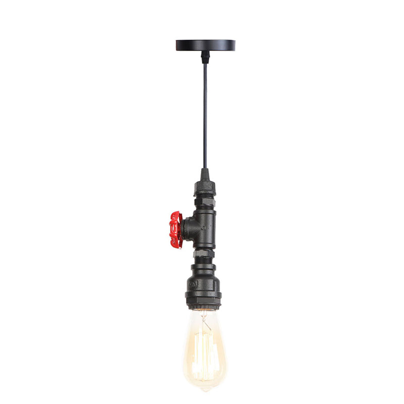 Pipe d'acqua a 1 luce appesa alla luce vintage in stile industriale illuminazione per lampadina nuda per ristoranti caffetteria
