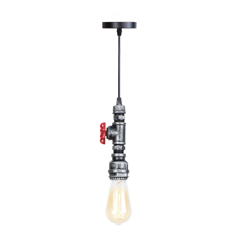 Pipe d'acqua a 1 luce appesa alla luce vintage in stile industriale illuminazione per lampadina nuda per ristoranti caffetteria