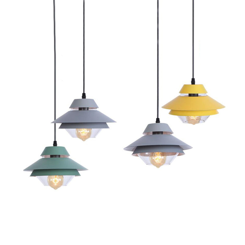 Layers Design Nordic Macaroon Style Hanging Light 1-Light Simplicity Metal Suspension Lamp