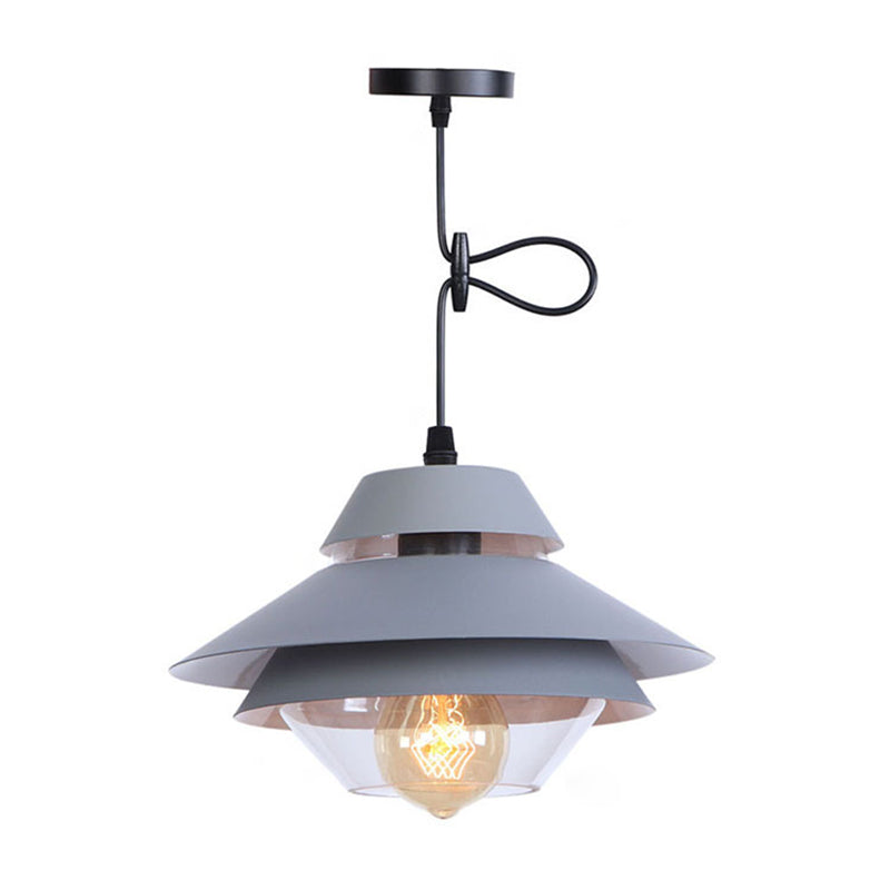 Lagen ontwerp Noordse macaroon-stijl hangend licht 1-licht eenvoud metalen suspensielampje