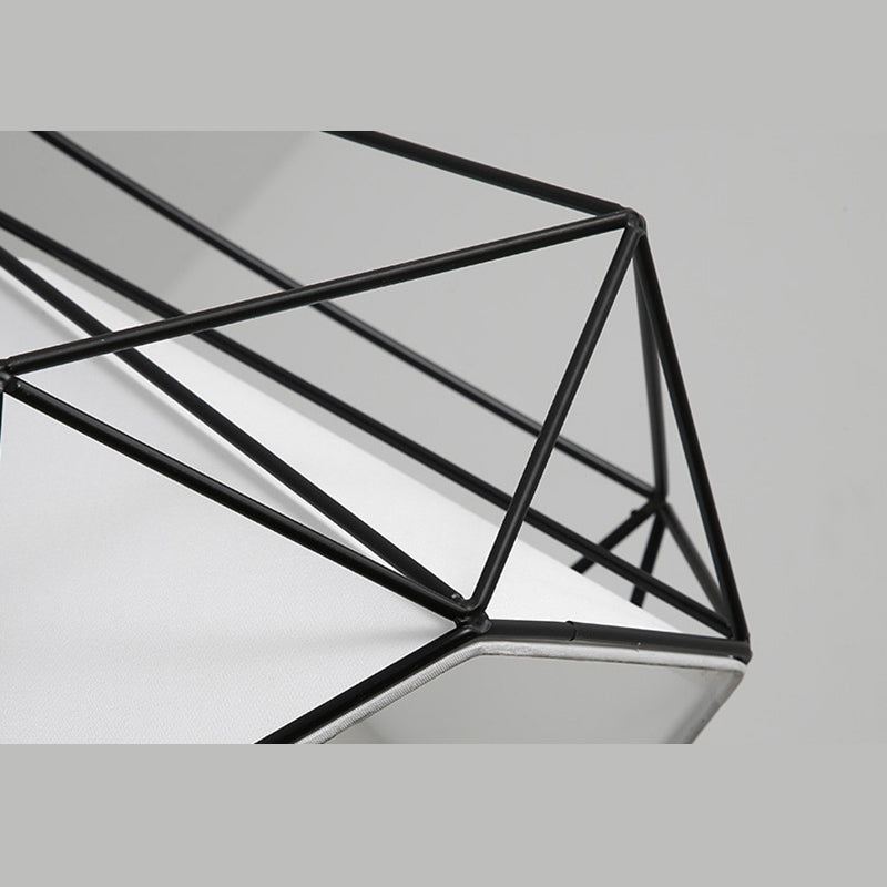 Retro Industrial Diamond Hanging Pendant Lights Metallic Hanging Light Fixture for Living Room