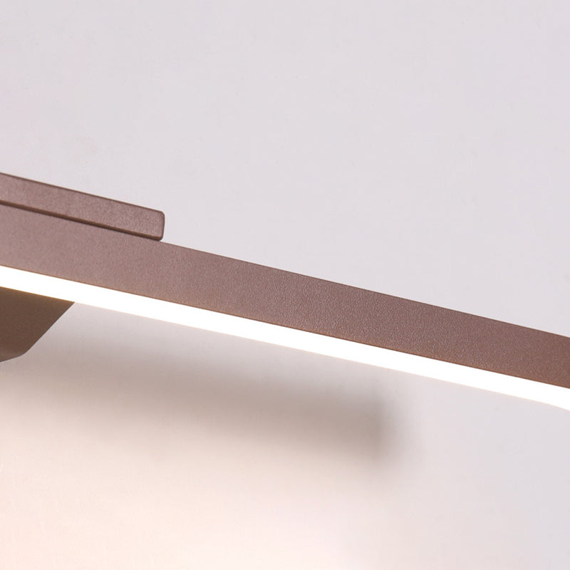 Straight Wall Sconce Lighting Simplicity Acrylic LED Bathroom Sconce Light Fixture in Coffee