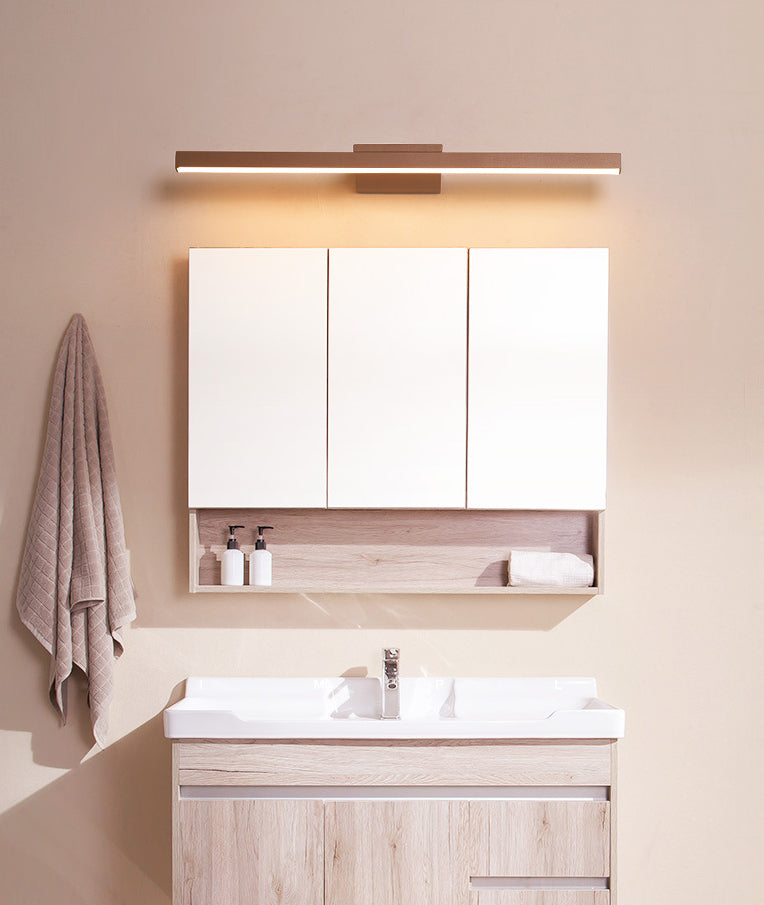 Straight Wall Sconce Lighting Simplicity Acrylic LED Bathroom Sconce Light Fixture in Coffee