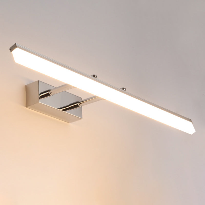 Luminaire mural de salle de bain linéaire LED en acier inoxydable LED moderne applique murale moderne en argent
