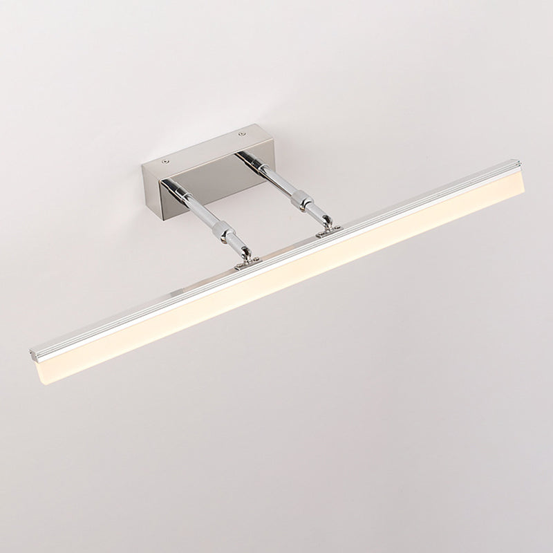 Luminaire mural de salle de bain linéaire LED en acier inoxydable LED moderne applique murale moderne en argent