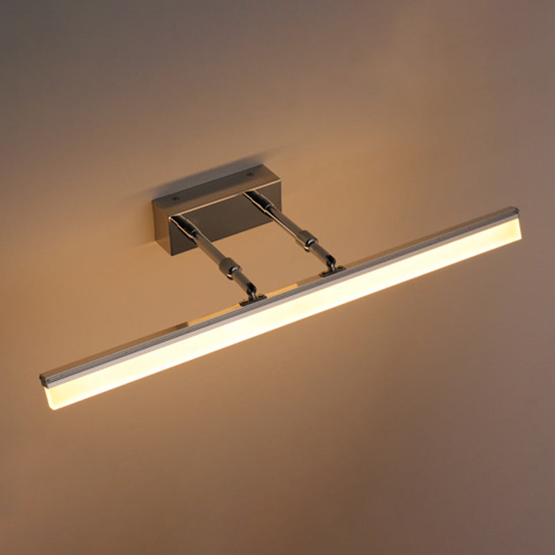 Luminaire mural de salle de bain linéaire LED en acier inoxydable LED moderne applique murale moderne en argent