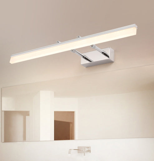 Luminaire mural de salle de bain linéaire LED en acier inoxydable LED moderne applique murale moderne en argent