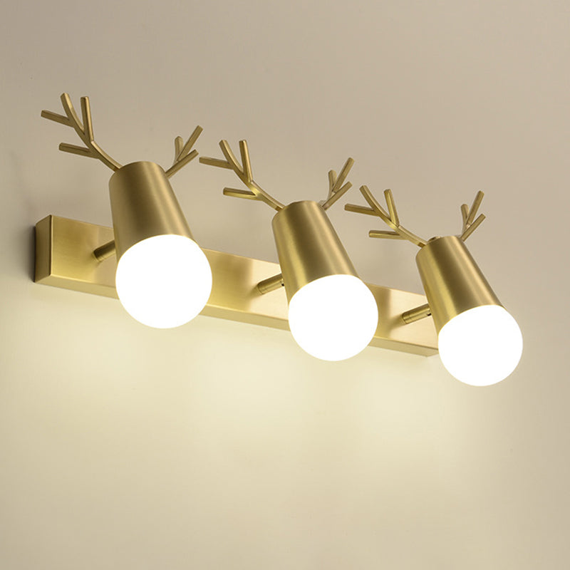 Badezimmer Wandmontage Leuchte zeitgenössische goldene Wandleuchten mit Geweih Metallschatten