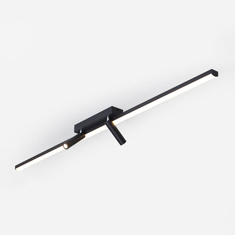 Éclairage encastré semi-LED moderne à 2 lumières pour porche, éclairage linéaire, style concis