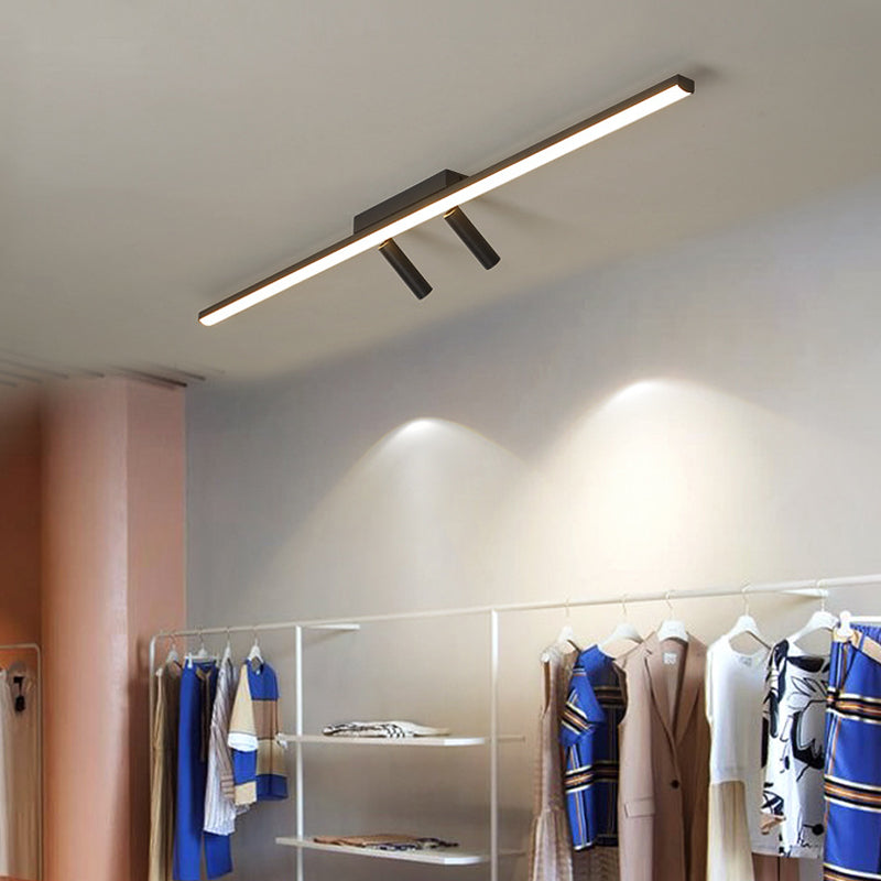 Modern Semi LED Flush Mount Lighting 2-Light Flush Mount Porch Light Linear Lighting Concise Style