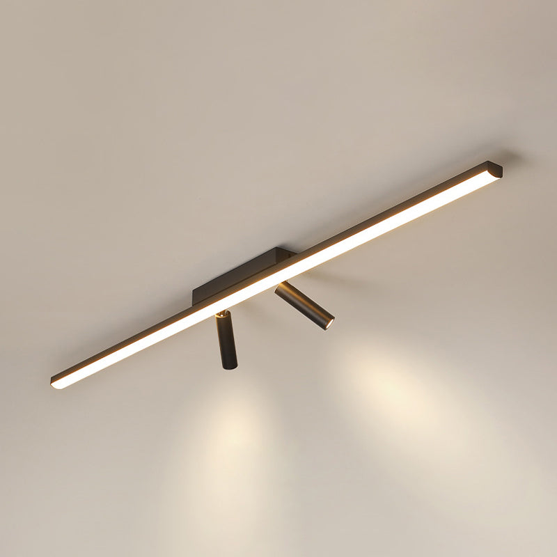 Modern Semi LED Flush Mount Lighting 2-Light Flush Mount Porch Light Linear Lighting Concise Style