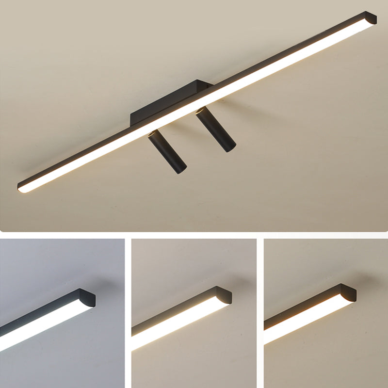 Modern Semi LED Flush Mount Lighting 2-Light Flush Mount Porch Light Linear Lighting Concise Style