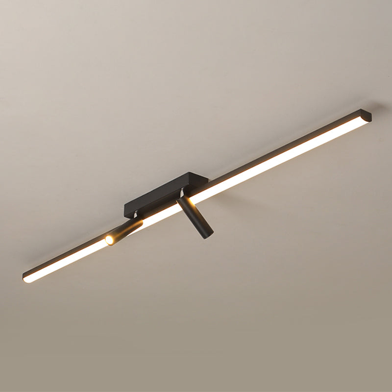 Modern Semi LED Flush Mount Lighting 2-Light Flush Mount Porch Light Linear Lighting Concise Style