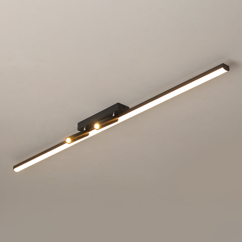 Modern Semi LED Flush Mount Lighting 2-Light Flush Mount Porch Light Linear Lighting Concise Style