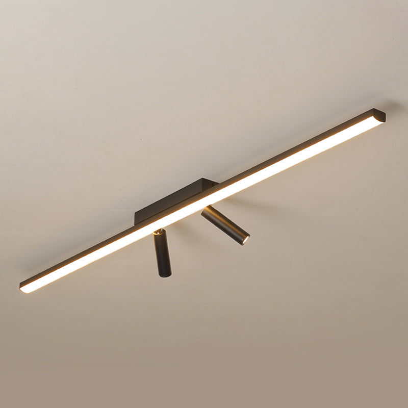 Modern Semi LED Flush Mount Lighting 2-Light Flush Mount Porch Light Linear Lighting Concise Style