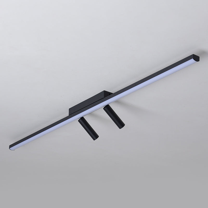 Modern Semi LED Flush Mount Lighting 2-Light Flush Mount Porch Light Linear Lighting Concise Style