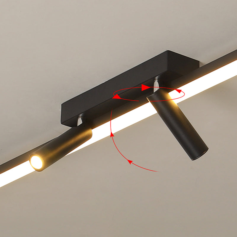 Modern Semi LED Flush Mount Lighting 2-Light Flush Mount Porch Light Linear Lighting Concise Style