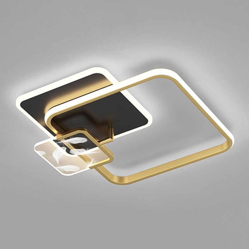 Lámpara de techo LED de pluma romántica moderna, soporte semiempotrado geométrico de hierro forjado para sala de estar