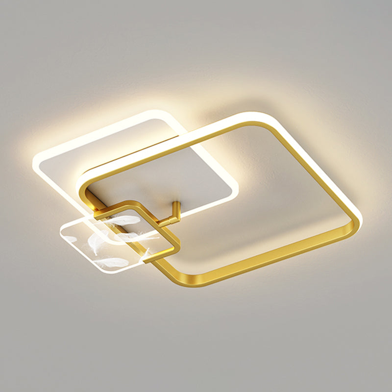 Lámpara de techo LED de pluma romántica moderna, soporte semiempotrado geométrico de hierro forjado para sala de estar