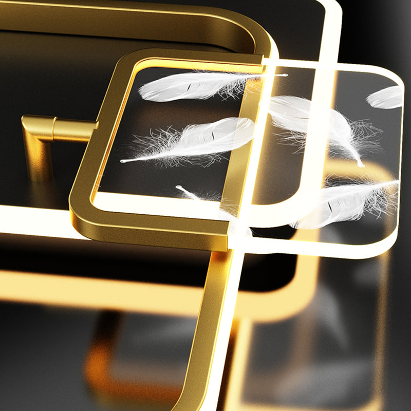 Lámpara de techo LED de pluma romántica moderna, soporte semiempotrado geométrico de hierro forjado para sala de estar