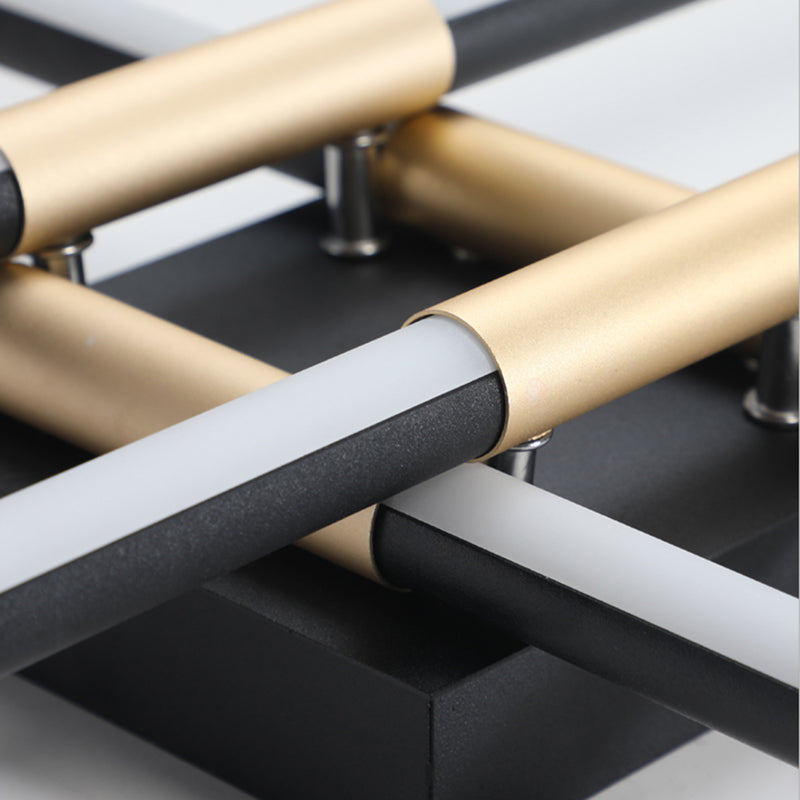 New Modern Linear Sputnik Flush Mount Ceiling Light Aluminum Living Room Flush Light