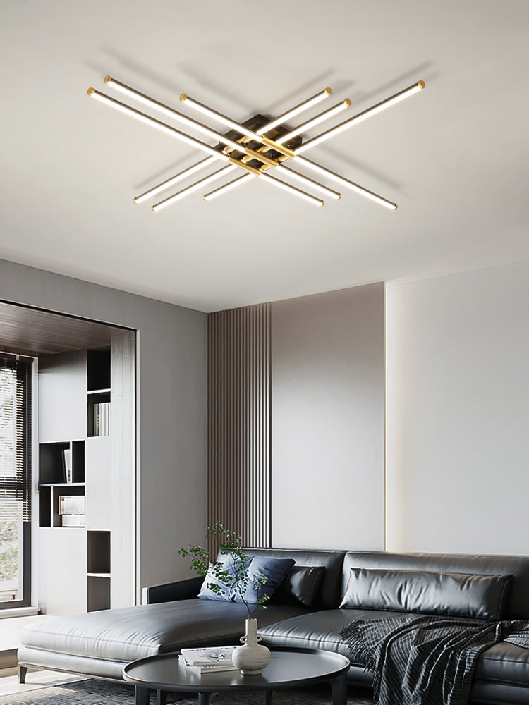 New Modern Linear Sputnik Flush Mount Ceiling Light Aluminum Living Room Flush Light